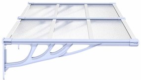 Toldo para porta 152,5x90cm policarbonato cinzento/transparente