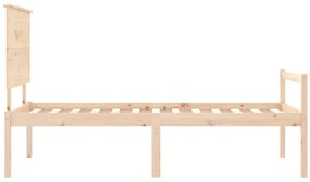 Cama para idosos com cabeceira 100x200 cm madeira maciça