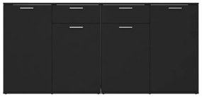 Aparador 160x36x75 cm contraplacado preto