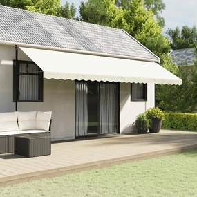 vidaXL Tecido substituição para sanefa de toldo 6 m riscas creme