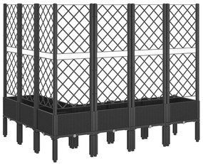 Vaso/floreira de jardim c/ treliça 160x120x142 cm PP preto