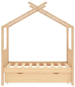 Estrutura de cama para criança c/ gaveta 70x140 cm pinho maciço