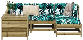 5 pcs conjunto de sofás para jardim madeira de pinho impregnada