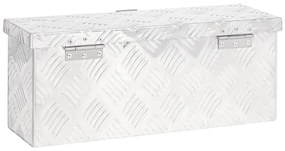 Caixa de arrumação 50x15x20,5 cm alumínio prateado