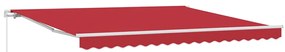 Toldo Retrátil Manual vidaXL Vermelho 400x350 cm