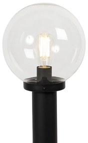 Candeeiro de pé exterior preto esfera transparente 100 cm IP44 - SFERA Moderno