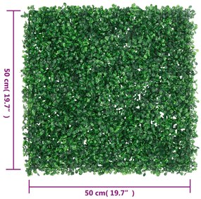 Vedação de arbusto artificial 6 pcs 50x50 cm verde