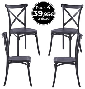 Pack 4 Cadeiras Altea Polipropileno - Preto