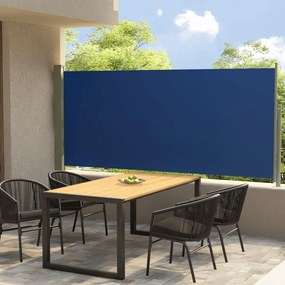 Toldo lateral retrátil para pátio 140x300 cm azul