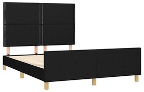 Estrutura de cama sem colchão 140x200 cm tecido preto