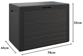 Caixa de almofadas para jardim Lille 190L 78 x 44 x 55 cm antracite