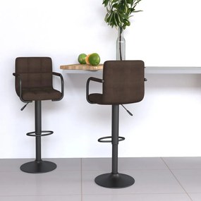 vidaXL Bancos de bar 2 pcs tecido castanho