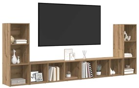 Gabinete para TV 4 pcs Carvalho Artesanal 37 x 35 x 107.5 cm