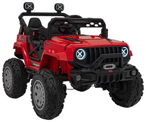 Jipe elétrico para Crianças 12V 4x4 OFF ROAD Speed Rodas de EVA, Assento de couro Vermelho