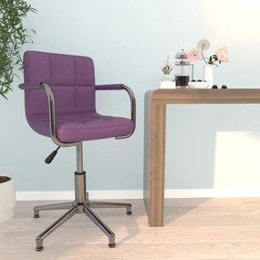 vidaXL Cadeira de escritório giratória couro artificial roxo