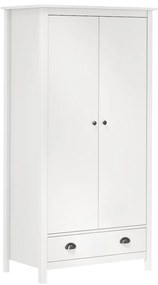 Roupeiro 2 portas Hill 89x50x170 cm pinho maciço branco