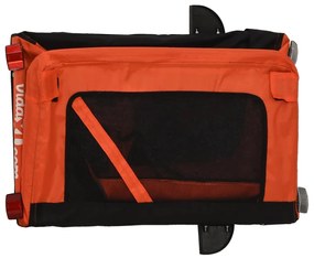 Reboque bicicleta p/ animais tecido oxford/ferro laranja/preto