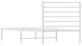 Estrutura de cama com cabeceira 80x200 cm metal branco