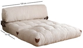 Sofá-Cama 2 Lugares Fold – Branco – 120x79x75 cm