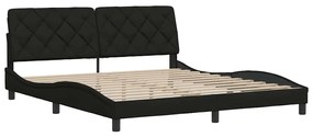 Estrutura de cama sem colchão 180x200 cm tecido preto