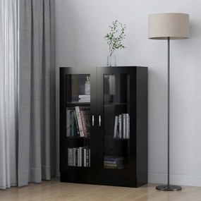 Armário vitrine 82,5x30,5x115 cm derivados de madeira preto