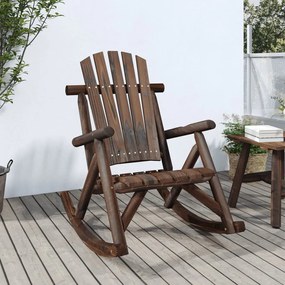 vidaXL Cadeira de balanço p/ jardim 69x96x101 cm madeira abeto maciça