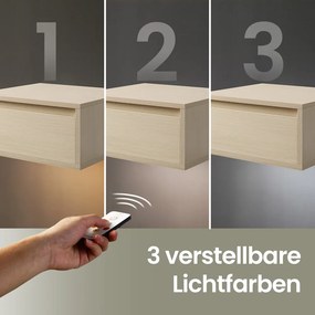 Conjunto de 2 Mesa de cabeceira suspensa, 3 cores de luz 35,1 x 40,1 x 18,1 cm bege