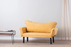 Sofá Cama "Chatto" – Amarelo Mostarda  – 180x65x70 cm – Design Moderno