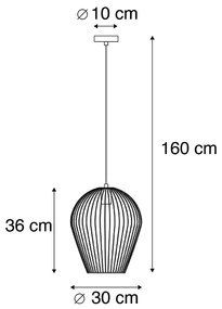 Candeeiro de suspensão de design preto - Wire Ario Design