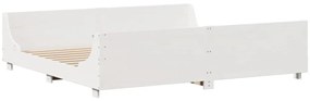 Cama com estante sem colchão 200x200 cm madeira maciça branco