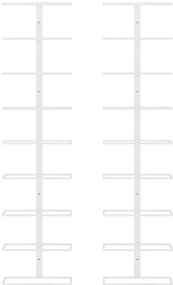 Garrafeira de parede para 9 garrafas 2 pcs ferro branco