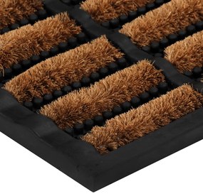 Tapete de porta retangular 45x75 cm borracha e fibra de coco
