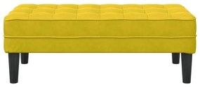 Banco Amarelo 113x57x39 cm de Veludo