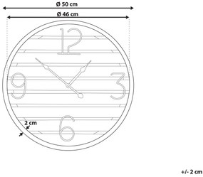 Relógio de parede castanho escuro ø 50 cm ARRIAGA Beliani
