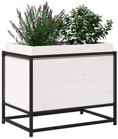 Vaso/floreira de jardim 60x40x50 cm madeira pinho maciça branco