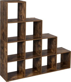 Estante livros com 10 cubos 129,5 x 29 cm x 129,5 Castanho vintage
