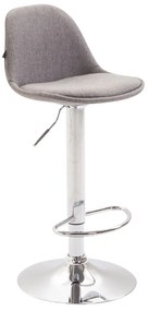 Banco de bar Kiel em tecido 39 x 82-104 x 43 cm Cinzento