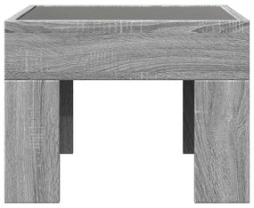 Mesa de centro luzes LED Infinity 40x40x30 cm cinzento sonoma