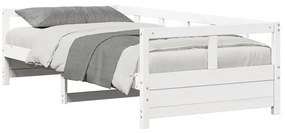 Sofá-cama sem colchão 90x200 cm madeira de pinho maciça branco