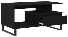 Mesa de Centro vidaXL Preto Carvalho 90x49x45 cm Madeira de Engenharia