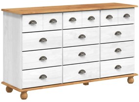 Cômoda "ASKIM" Branca 79x40x133.5 cm Madeira Maciça de Pinho