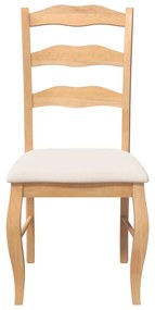 Cadeiras de jantar com almofadões 2 pcs madeira maciça natural