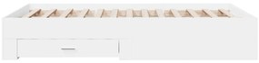 Estrutura de cama c/ gavetas 140x190cm derivados madeira branco