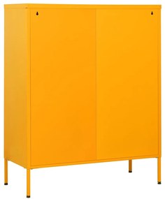 Cómoda/aparador com gavetas aço 80x35x101,5 cm amarelo mostarda