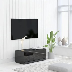 Móvel de TV 80x34x30 cm derivados de madeira preto brilhante