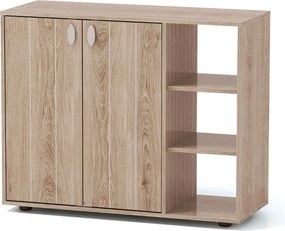 Sapateira com portas 80 x 31 x 64,5 cm Estante para sapatos de 3 níveis com prateleiras ajustáveis Castanho