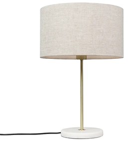 Candeeiro de mesa em latão com cúpula cinzenta 35 cm - Kaso Moderno