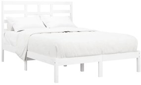 Estrutura de cama 160x200 cm madeira maciça branco