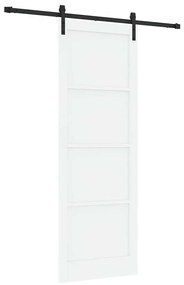 Porta Deslizante vidaXL com Conjunto de Ferragens Branca 83x232 cm Mad