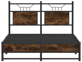 Estrutura de cama s/ colchão derivados madeira carvalho fumado